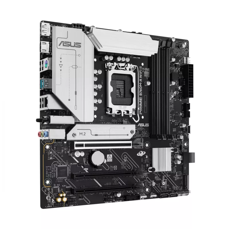 Płyta główna ASUS PRIME B760M-A WIFI II micro ATX, Intel B760, LGA 1700, DDR5, 4 gniazda DIMM, do 256 GB, Wi‑Fi 6E, Ethernet 2,5Gb