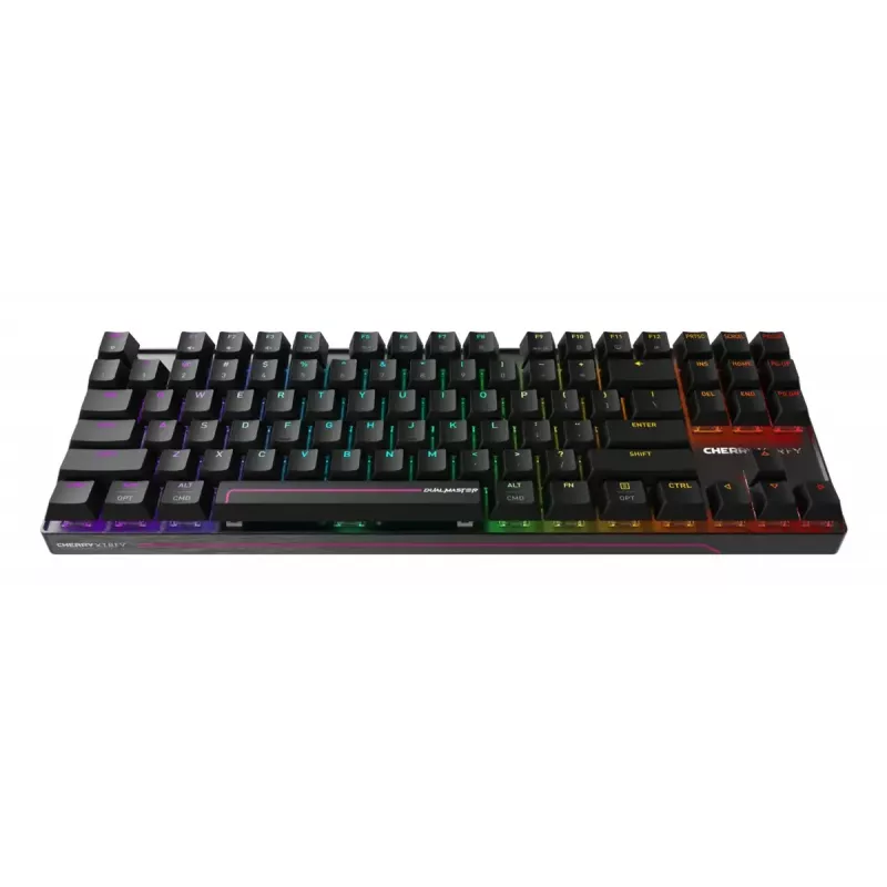 Mechaniczna klawiatura gamingowa Cherry MX 8.2 Pro TMR Wireless Tenkeyless 88 klawiszy RGB USB + RF + Bluetooth QWERTY US International Czarna