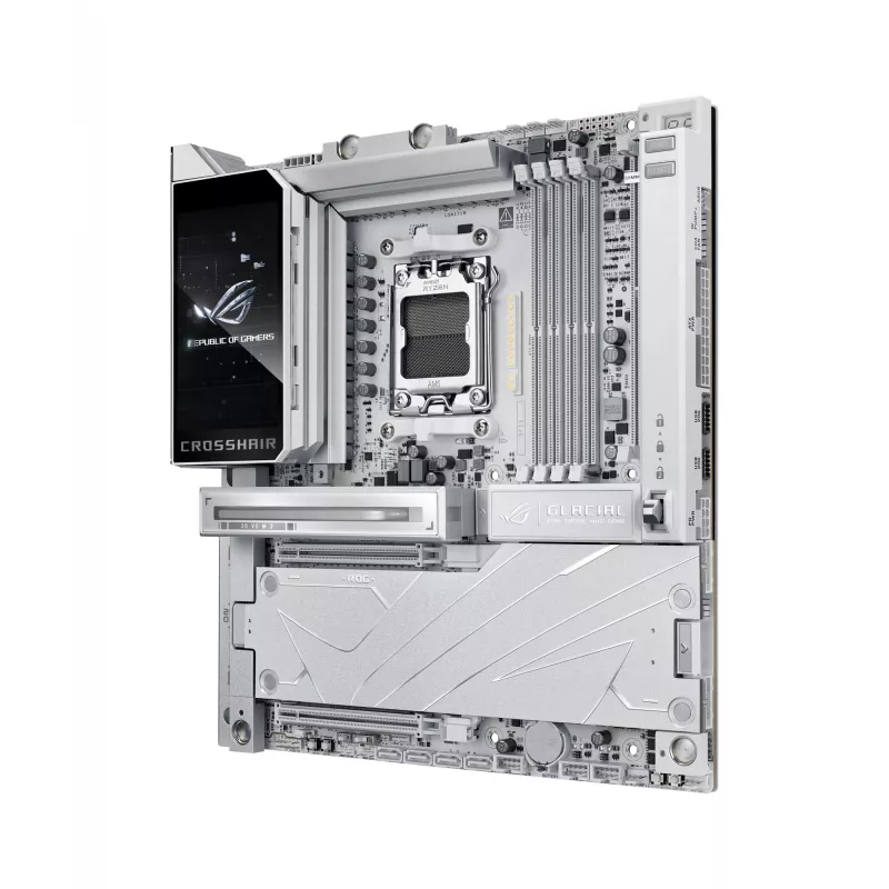 Płyta główna ASUS ROG CROSSHAIR X870E GLACIAL — AMD X870E, Socket AM5, E-ATX, DDR5, do 256 GB, Wi‑Fi 7, 10Gb Ethernet