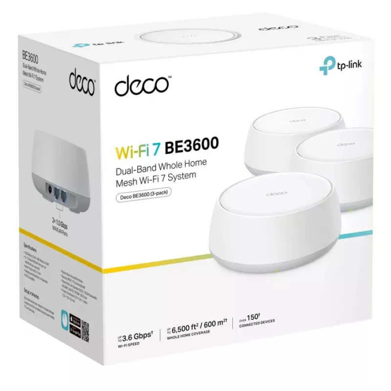 TP-Link Deco BE3600 Dual-band (2.4 GHz / 5 GHz) Wi-Fi 7 (802.11be) Biały 2 Wewnętrzne