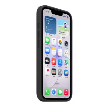 Etui silikonowe z MagSafe do Apple iPhone 17e — czarne, Silikon i Mikrofibra, 6.1 cala