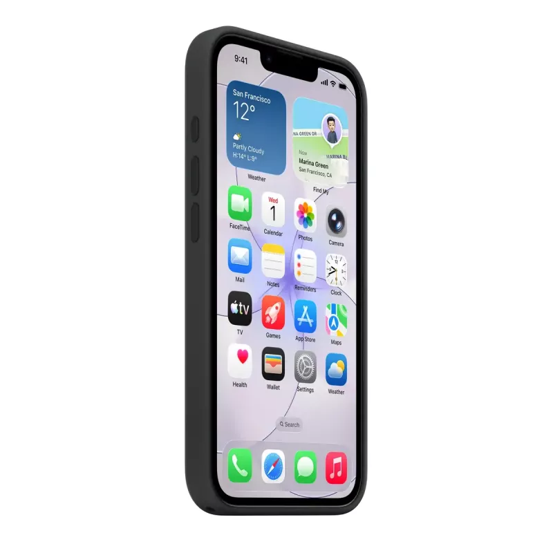 Etui silikonowe z MagSafe do Apple iPhone 17e — czarne, Silikon i Mikrofibra, 6.1 cala