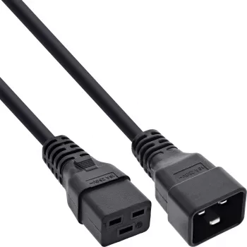 Kabel zasilający InLine C19 / C20 3-pin IEC męski / żeński czarny 7,5 m