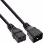 Kabel zasilający InLine C19 / C20 3-pin IEC męski / żeński czarny 7,5 m