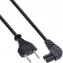 Kabel zasilający InLine, wtyk Euro / wtyk Euro8 kątowy, czarny, 10m