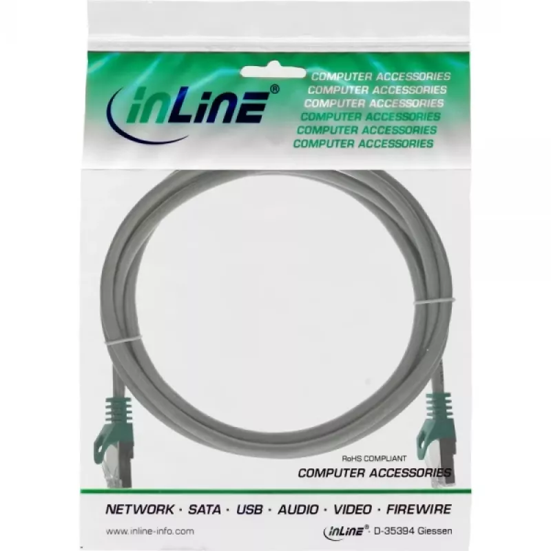 InLine Kabel krosowy PC do PC SF/UTP Kat.5e szary 0.3m