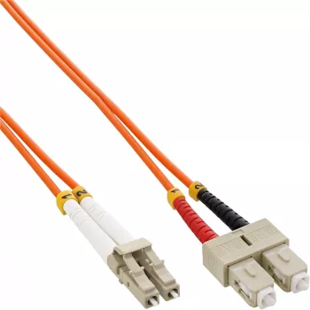 Kabel światłowodowy duplex InLine LC/SC 50/125µm OM2 0.5m