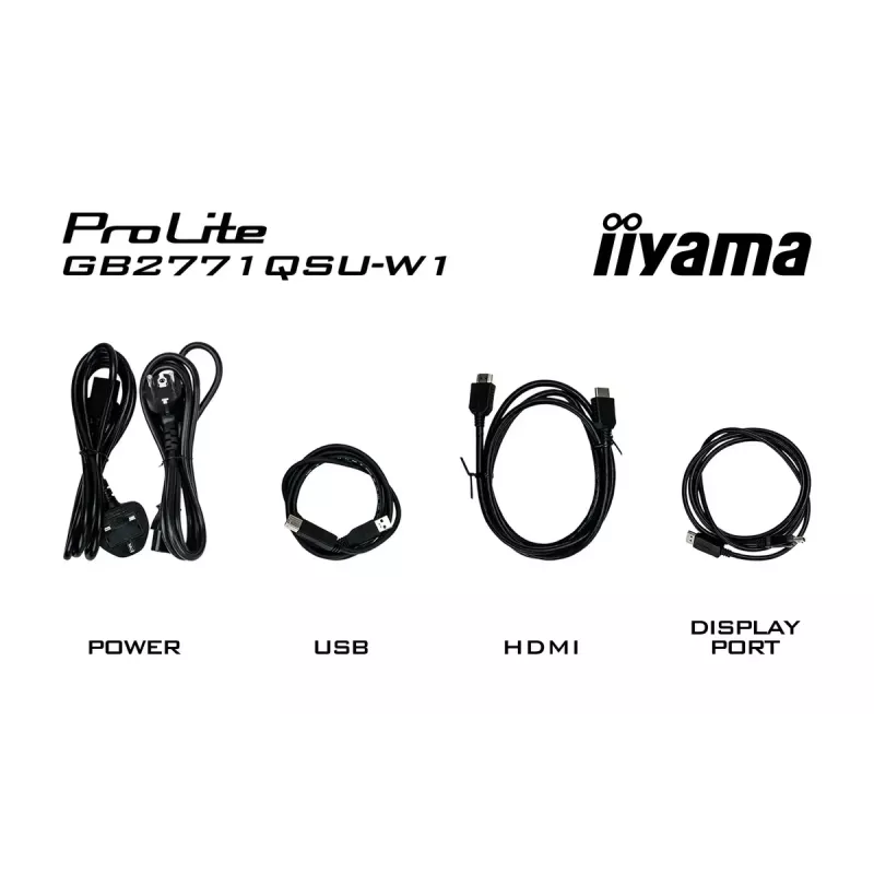 27-calowy monitor iiyama G-MASTER GB2771QSU-W1, 2560×1440 WQHD, Fast IPS, 2 ms, hub USB 3.2, głośniki, VESA, regulacja wysokości (biały)