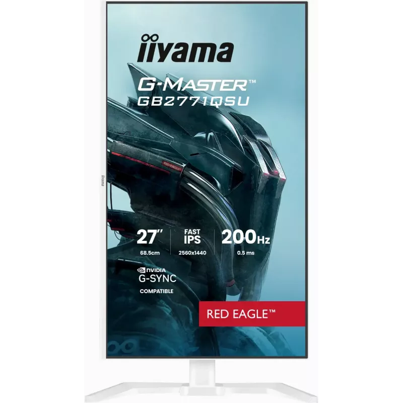 27-calowy monitor iiyama G-MASTER GB2771QSU-W1, 2560×1440 WQHD, Fast IPS, 2 ms, hub USB 3.2, głośniki, VESA, regulacja wysokości (biały)