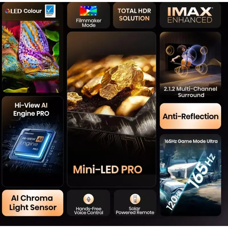 Hisense U7Q PRO 85U7Q PRO 2.16 m (85 cali) 4K Ultra HD Smart TV Wi-Fi Czarny 500 cd/m²