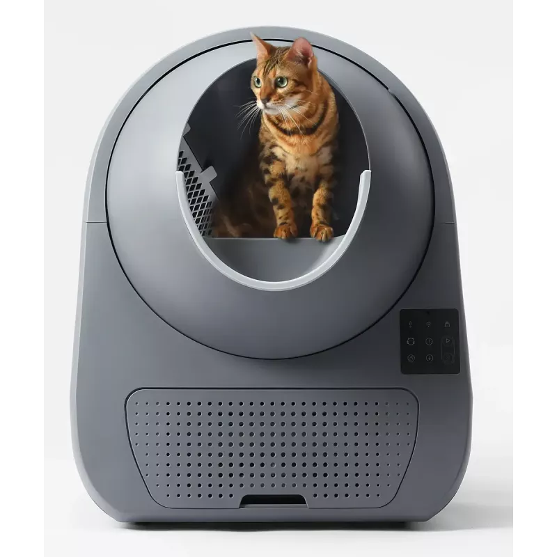 Samooczyszczająca kuweta dla kota Catlink Pro-X Luxury — pojemność 65 l, szary, 580 × 600 mm