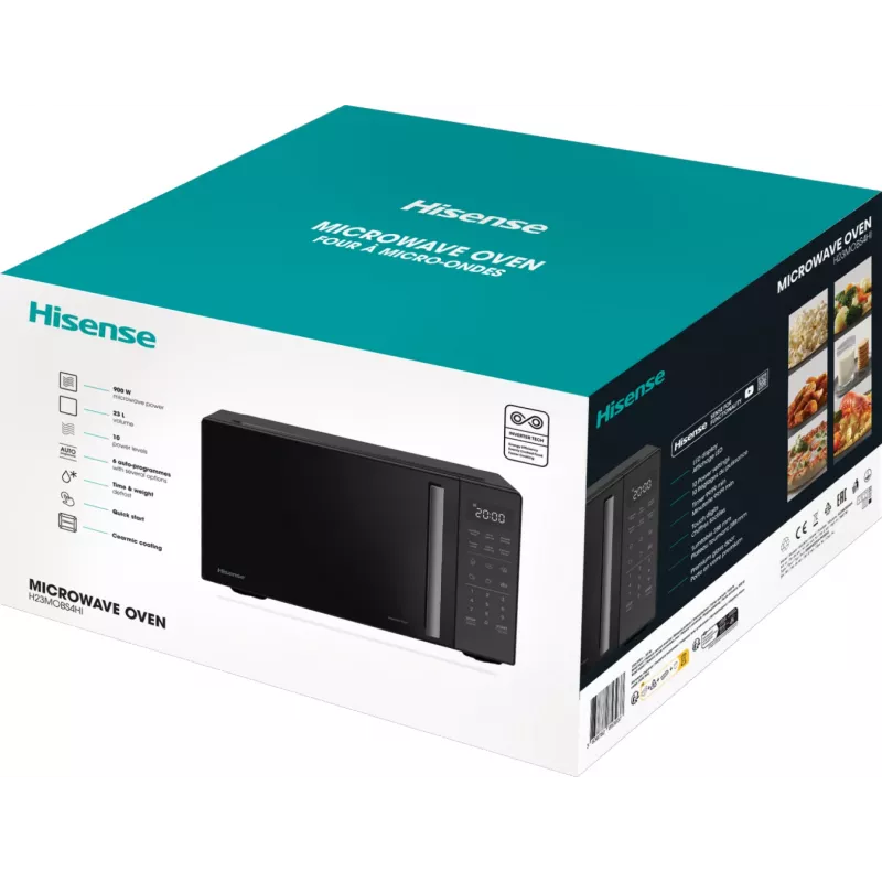 Kuchenka mikrofalowa Hisense H23MOBS4HI Czarny Solo do zabudowy wolnostojącej 23 l 900 W
