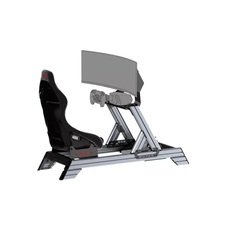 Res-Tech SMART COCKPIT + GT SEAT (BUNDLE), kokpit wyścigowy, Czarny, Szary, Akrylonitryl-butadien-styren (ABS), Aluminium, 52 kg, Włochy