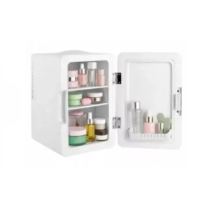 Mini lodówka z podświetlanym lusterkiem do makijażu Elle ESDAF01WHEU 6 L biała