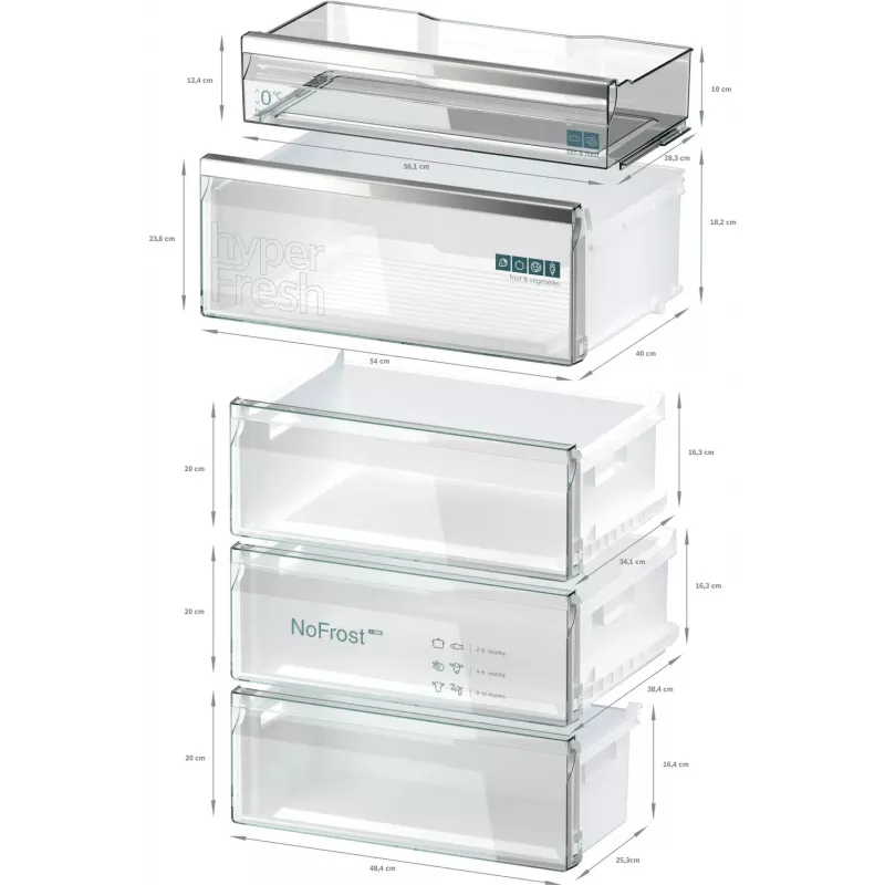 Siemens iQ500 KG49N4XAF lodówko-zamrażarka Wolnostojąca 440 L Czarny