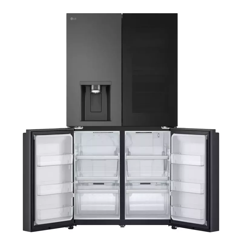 LG InstaView GMG960EVJE lodówka side-by-side Wolnostojąca 638 L Czarny
