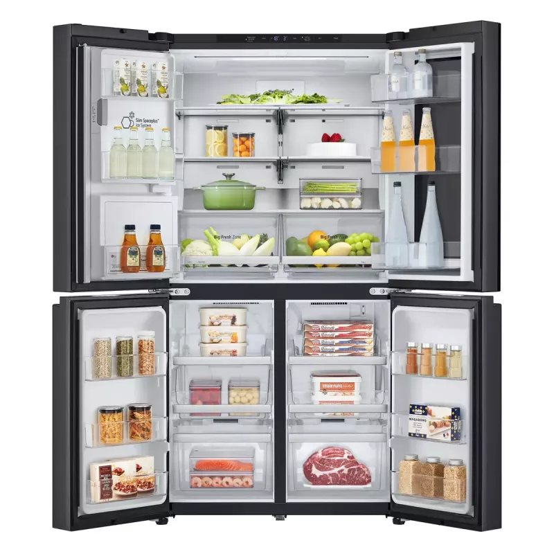 LG InstaView GMG960EVJE lodówka side-by-side Wolnostojąca 638 L Czarny