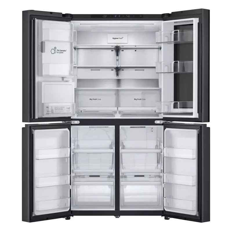 LG InstaView GMG960EVJE lodówka side-by-side Wolnostojąca 638 L Czarny
