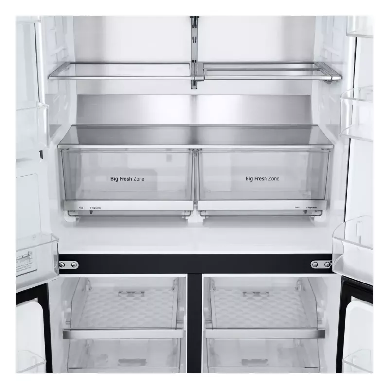 LG InstaView GMG960EVJE lodówka side-by-side Wolnostojąca 638 L Czarny