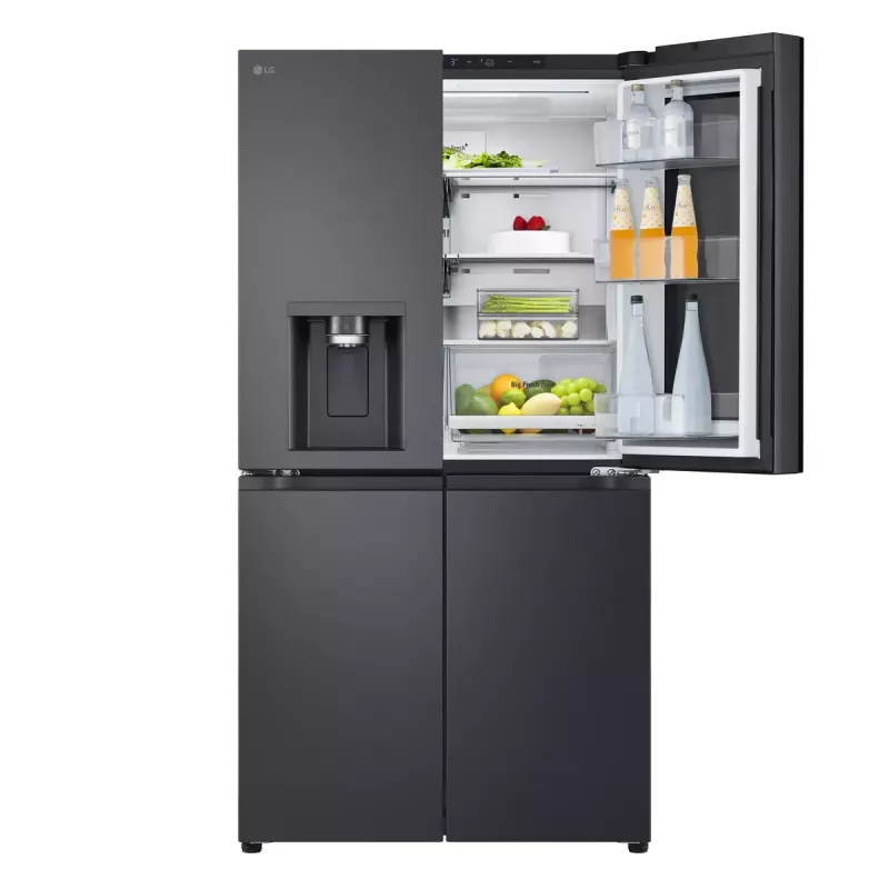 LG InstaView GMG960EVJE lodówka side-by-side Wolnostojąca 638 L Czarny