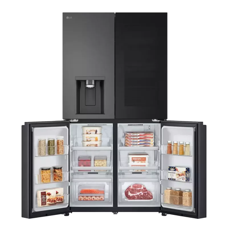 LG InstaView GMG960EVJE lodówka side-by-side Wolnostojąca 638 L Czarny