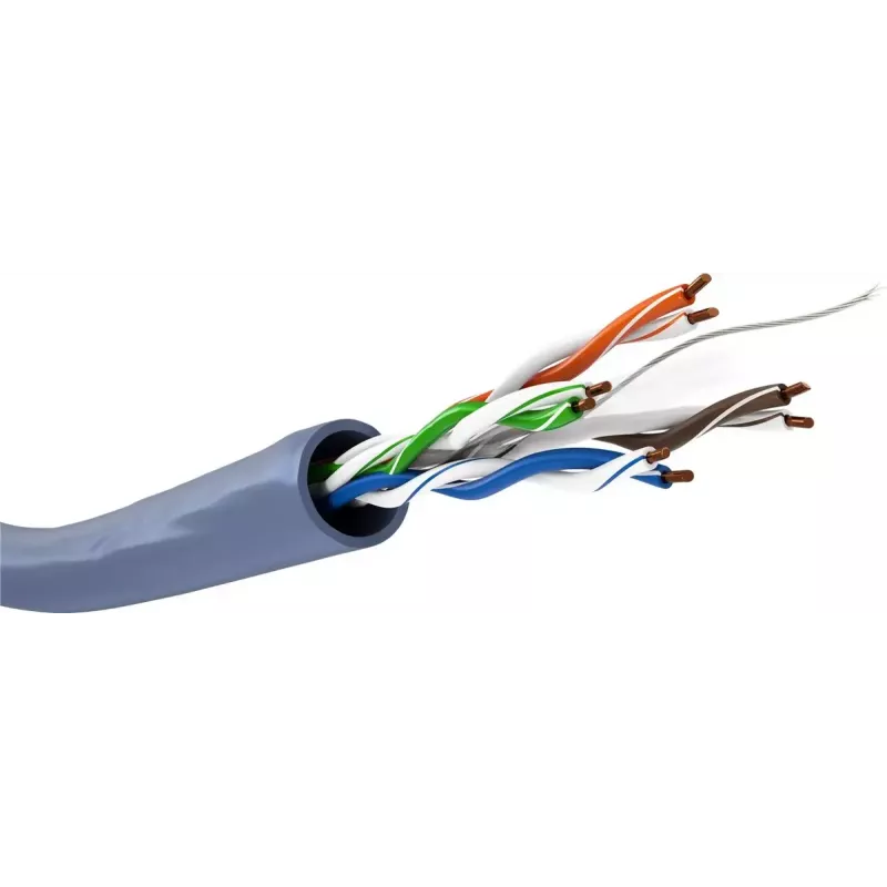 Kabel sieciowy GOOBAY 96096 Cat6a U/UTP na szpuli, 100 m, niebieski