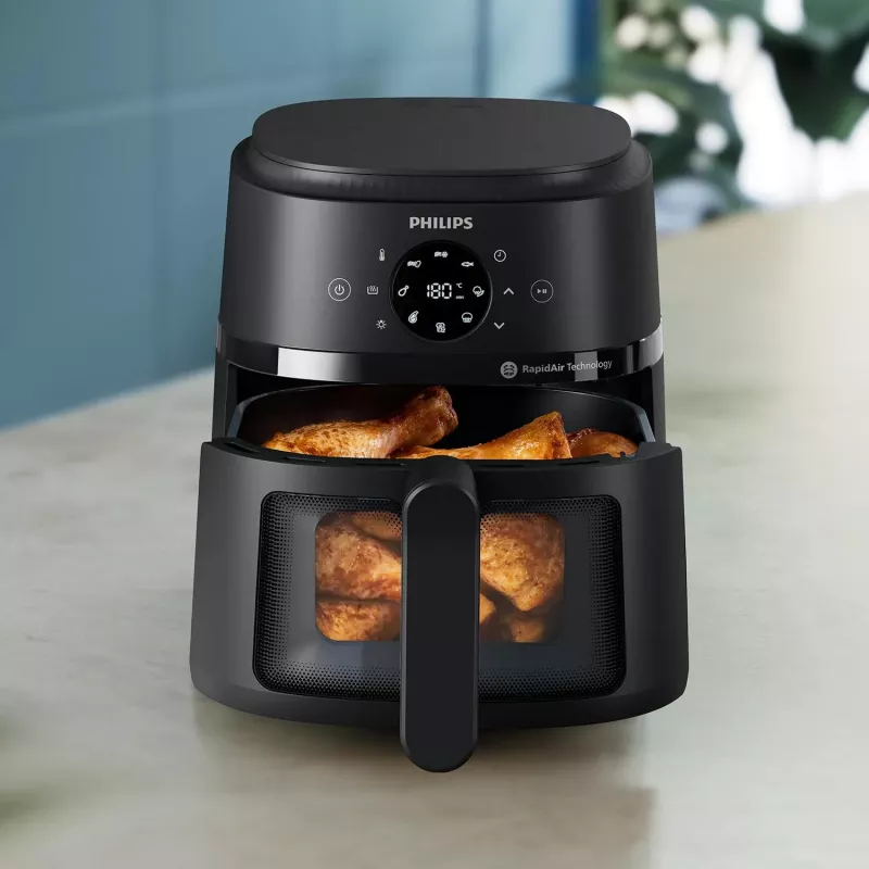 Philips 2000 series NA220/00 frytkownica Pojedyncza 4,2 l Wolnostojący 1500 W Frytkownica na gorące powietrze Czarny