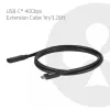 Przedłużacz USB-C 40Gbps 1 m — club 3d, USB C na USB C, czarny