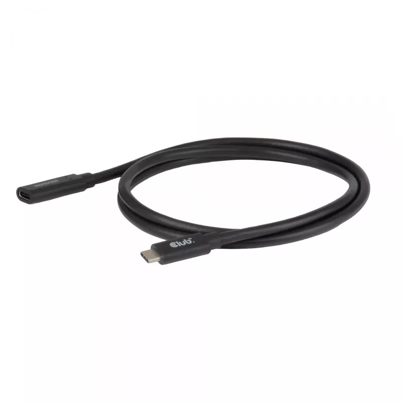 Przedłużacz USB-C 40Gbps 1 m — club 3d, USB C na USB C, czarny