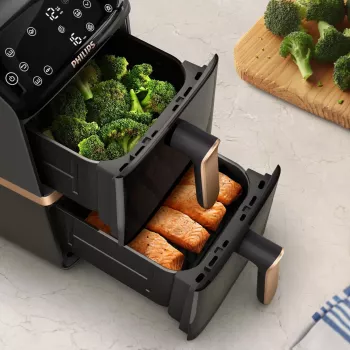 Philips 4000 series Dual Stack Airfryer Vertical Basket 10L Wolnostojąca 2750 W Frytkownica powietrzna Czarna