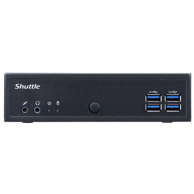 Shuttle XPC cienki Barebone DL40N, Intel N150, 1x DDR5, 2x LAN (2x 2.5Gbit), 2xCOM,1xHDMI,1xDP, 1x VGA, bezwentylatorowy, praca ciągła 24/7