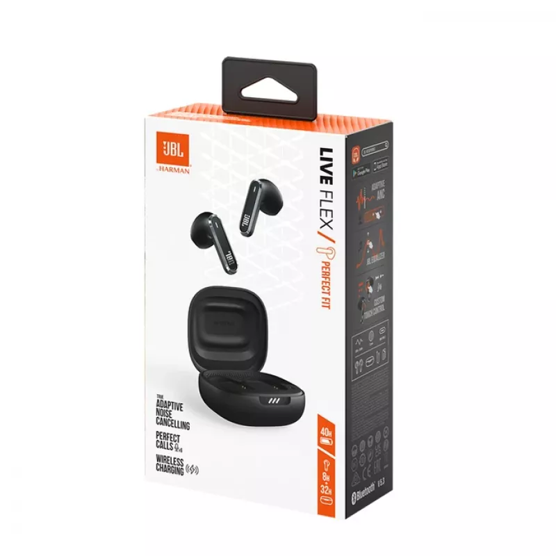 JBL LIVE FLEX Zestaw słuchawkowy True Wireless Stereo (TWS) Douszne Połączenia/Muzyka Bluetooth Czarny