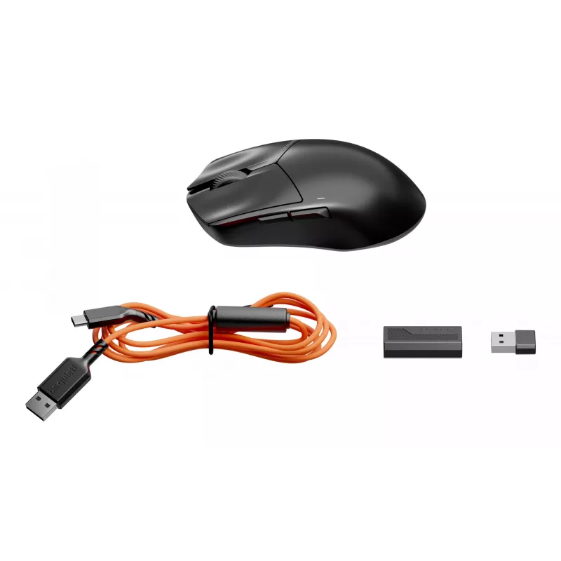 be quiet Dark Perk | Sym mysz Gamingowa Praworęczna RF Wireless + USB Typu-C Optyczna 32000 DPI