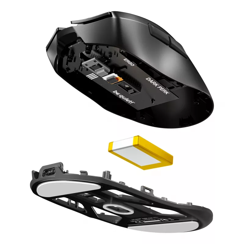 be quiet Dark Perk | Ergo mysz Gaming Praworęczna RF Wireless + USB Type-C Optyczny 32000 DPI