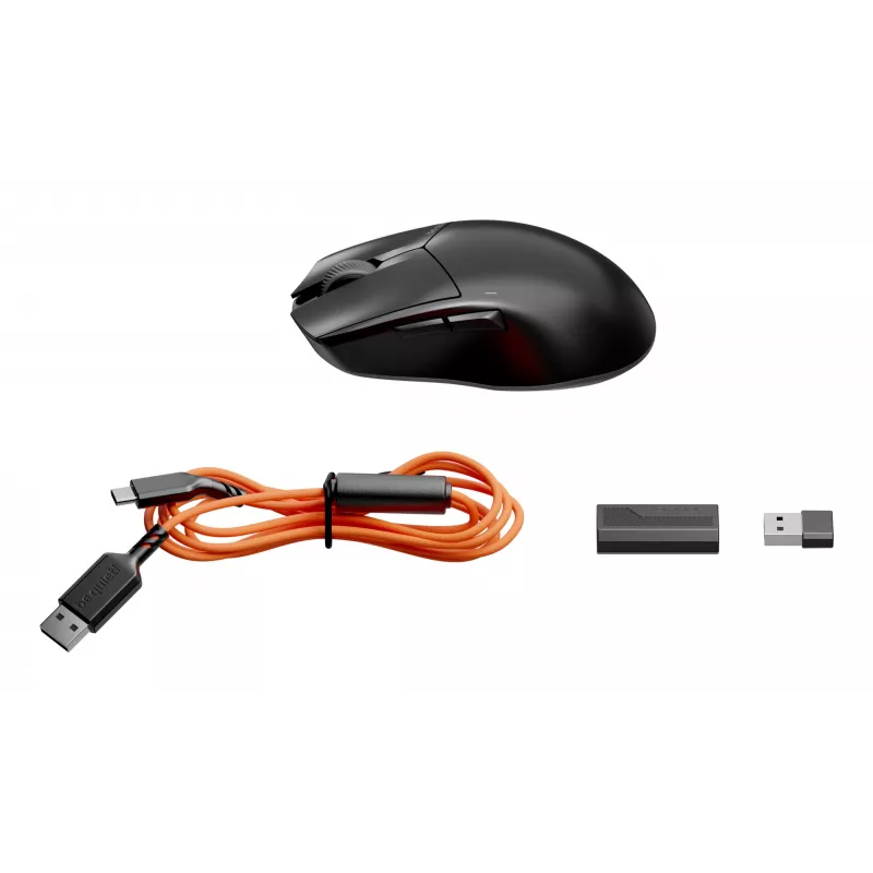 be quiet Dark Perk | Ergo mysz Gaming Praworęczna RF Wireless + USB Type-C Optyczny 32000 DPI