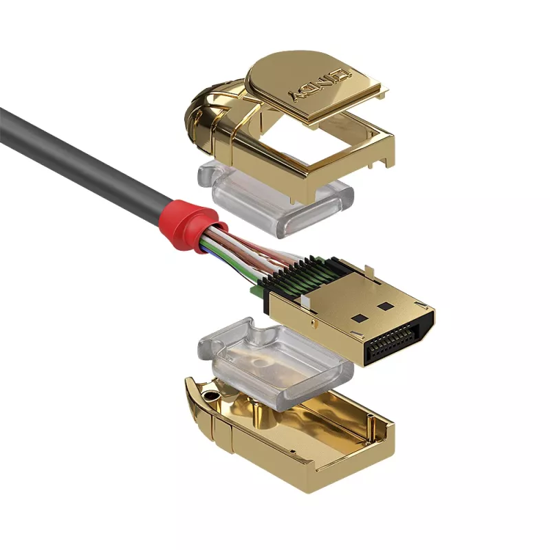 Kabel Lindy 2m DisplayPort 1.4, Gold Line