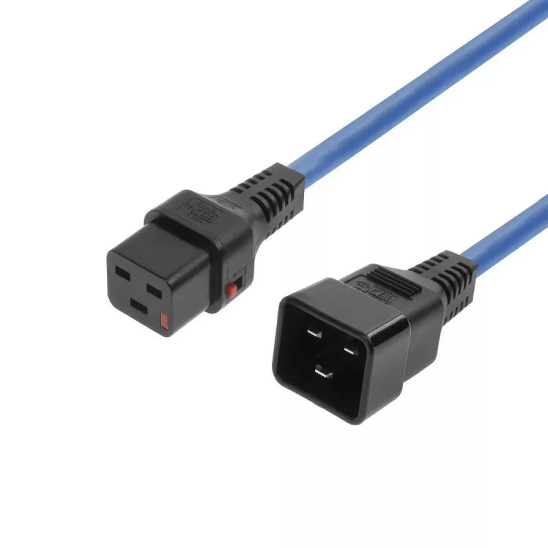 Kabel zasilający MicroConnect MC-C19C20LOCK-1.5M-B — C19 do C20 z blokadą, 1,5 m