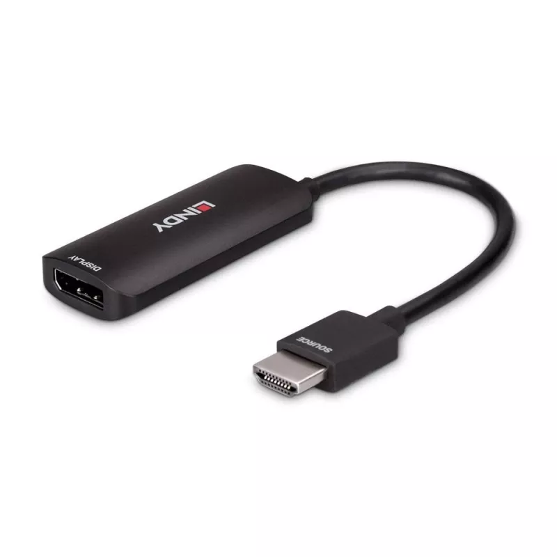 Konwerter Lindy HDMI 8K60 na DisplayPort 1.4, 0,157 m, HDMI Type A (Standard), DisplayPort, Męski, Żeński, Prosty