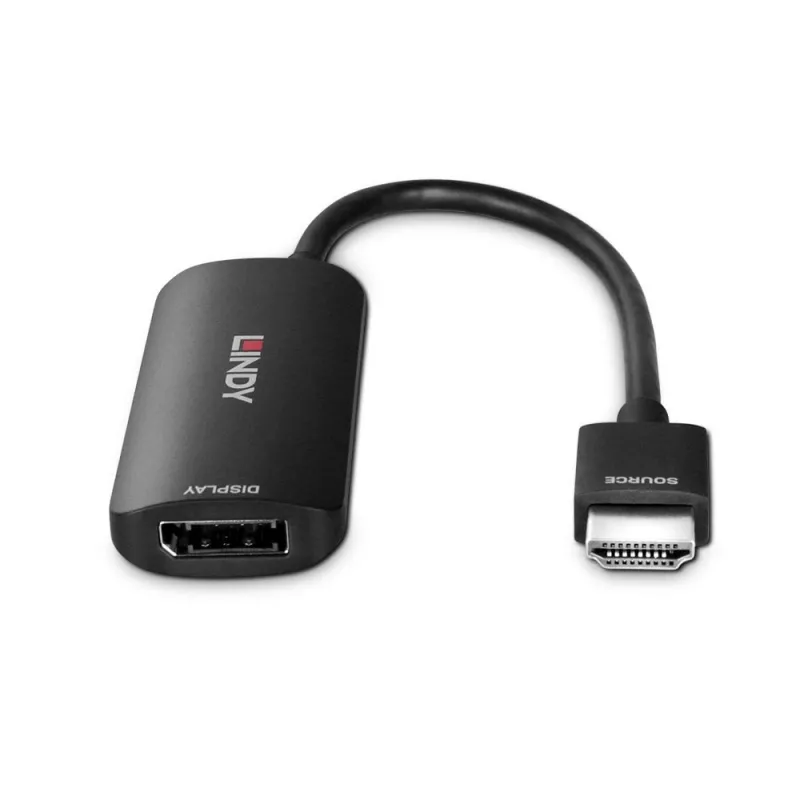 Konwerter Lindy HDMI 8K60 na DisplayPort 1.4, 0,157 m, HDMI Type A (Standard), DisplayPort, Męski, Żeński, Prosty
