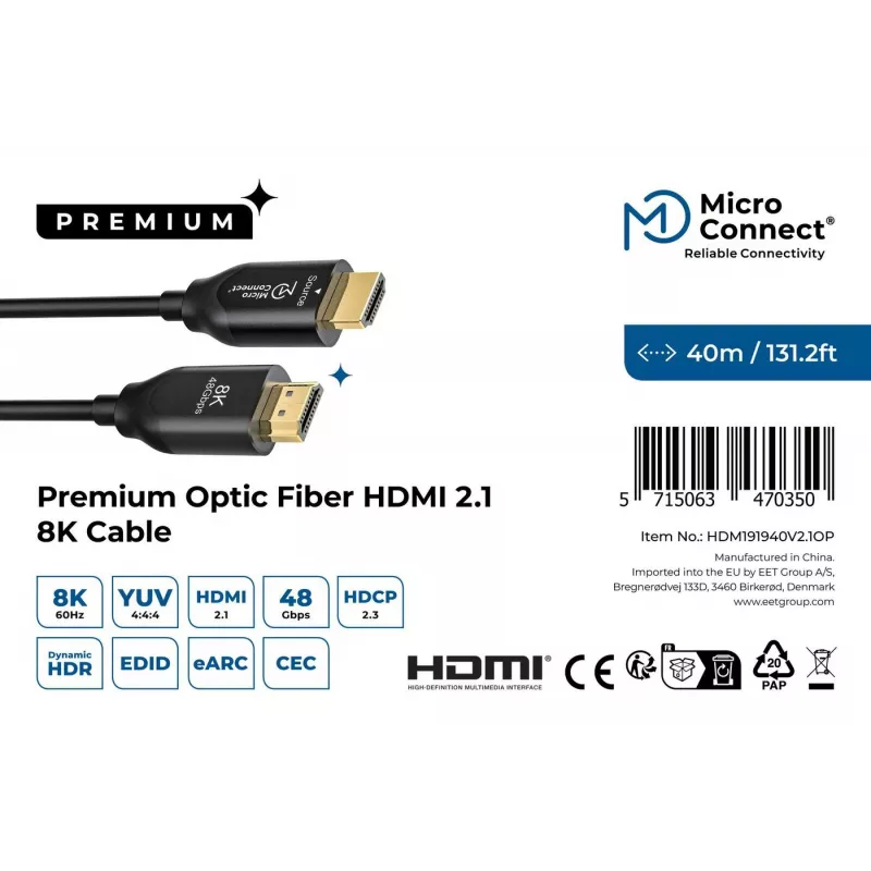 Microconnect HDM191940V2.1OP kabel HDMI