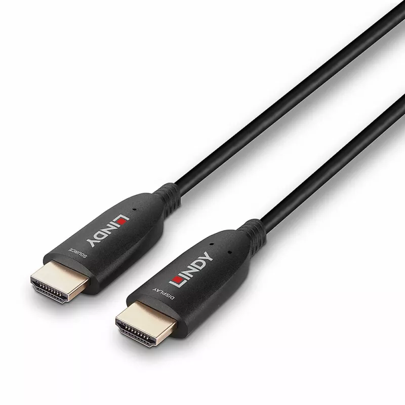 Lindy 60m Fibre Optic Hybrid HDMI 8K60 kabel, 60 m, HDMI Type A (Standard), HDMI Type A (Standard), 48 Gbit/s, Czarny