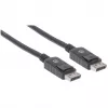 Kabel Manhattan DisplayPort 1.2, 4K@60Hz, 1 m, męski na męski, z zatrzaskami, w pełni ekranowany, czarny, dożywotnia gwarancja, odpowiednik DISPL1M