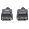 Kabel Manhattan DisplayPort 1.2, 4K@60Hz, 1 m, męski na męski, z zatrzaskami, w pełni ekranowany, czarny, dożywotnia gwarancja, odpowiednik DISPL1M