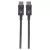 Kabel Manhattan DisplayPort 1.2, 4K@60Hz, 1 m, męski na męski, z zatrzaskami, w pełni ekranowany, czarny, dożywotnia gwarancja, odpowiednik DISPL1M