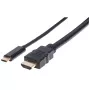 Kabel Manhattan USB-C do HDMI, 4K@30Hz, 2m, czarny, męski na męski, trzyletnia gwarancja