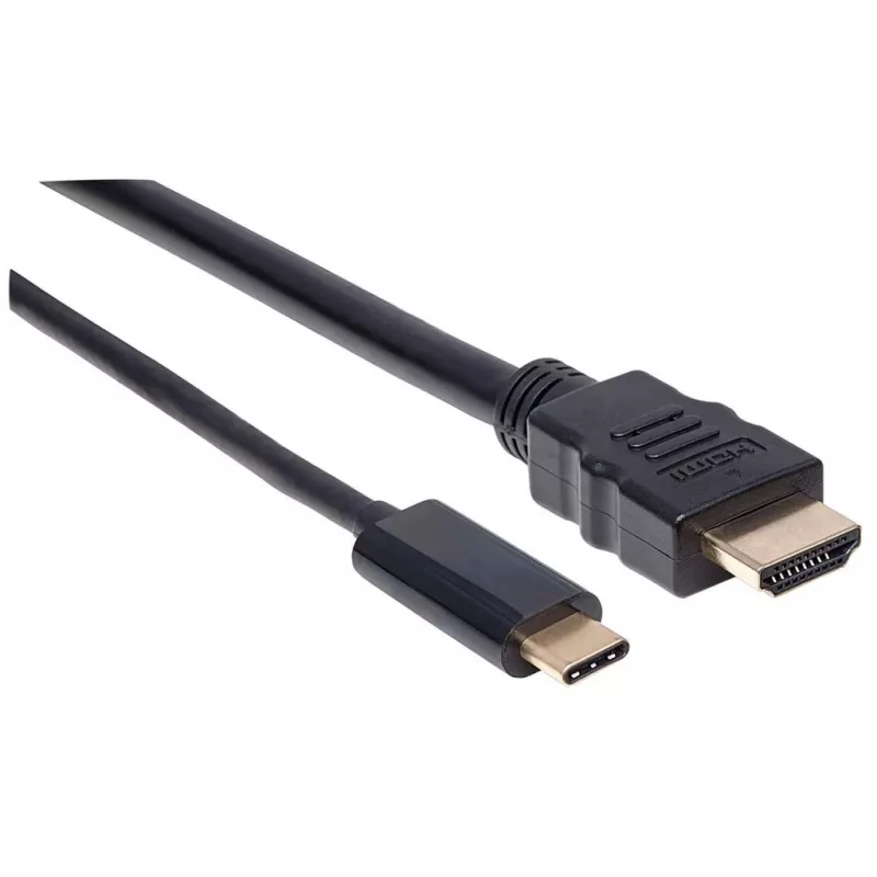 Kabel Manhattan USB-C do HDMI, 4K@30Hz, 2m, czarny, męski na męski, trzyletnia gwarancja