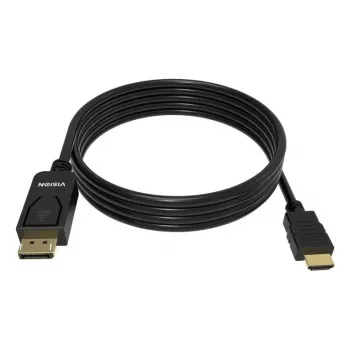 Kabel wideo adaptera VISION TC 2MDPHDMI8K/BL — 2 m DisplayPort na HDMI, 6 mm, Czarny