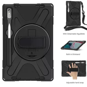 Etui na tablet eSTUFF do Lenovo Tab P11 Pro, poliwęglan, na ekran 29,2 cm (11,5 cala), 2 tryby podstawki, czarne