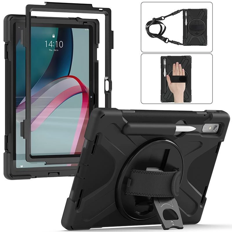 Etui na tablet eSTUFF do Lenovo Tab P11 Pro, poliwęglan, na ekran 29,2 cm (11,5 cala), 2 tryby podstawki, czarne