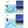 Manhattan, kabel ładujący, Dual USB-C do USB-C, 100 W, 2 m, męski na dwa męskie, inteligentny kabel rozdzielający moc, ładuje dwa urządzenia z jednego portu USB-C PD, dostarcza do 100 W dla pojedynczego ładowania oraz do 70 W + 28 W dla podwójnego ładowania, pleciona osłona, aluminiowa wtyczka, czarny